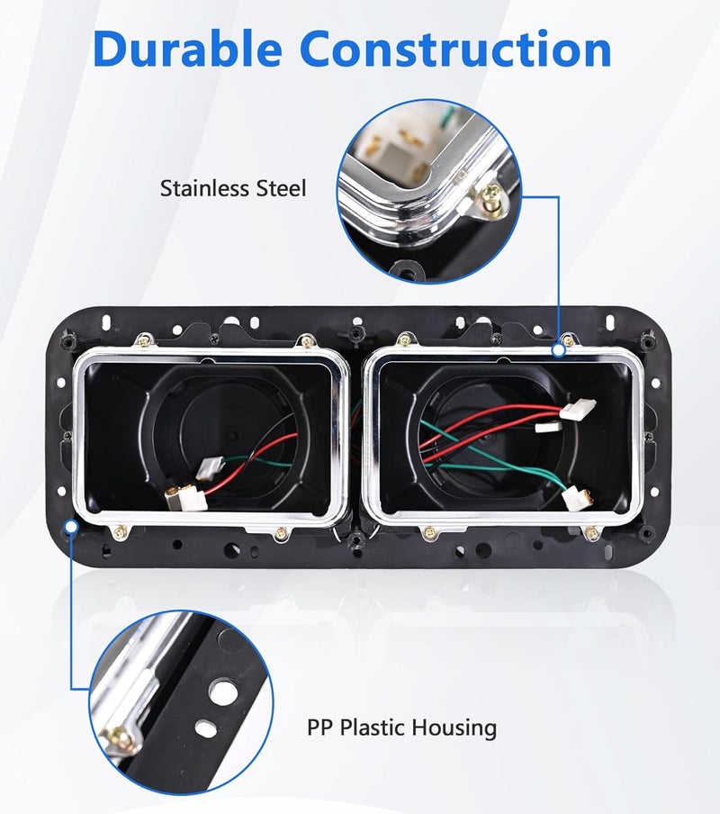 YUWUTF Headlight Housing Base with Wire Harness Compatible with Kenworth T400 T600 T800 W900 K100 C500 Peterbilt 378 379 Western Star 4900 Freightliner FLD Classic XL Driver and Passenger Side - Image 5
